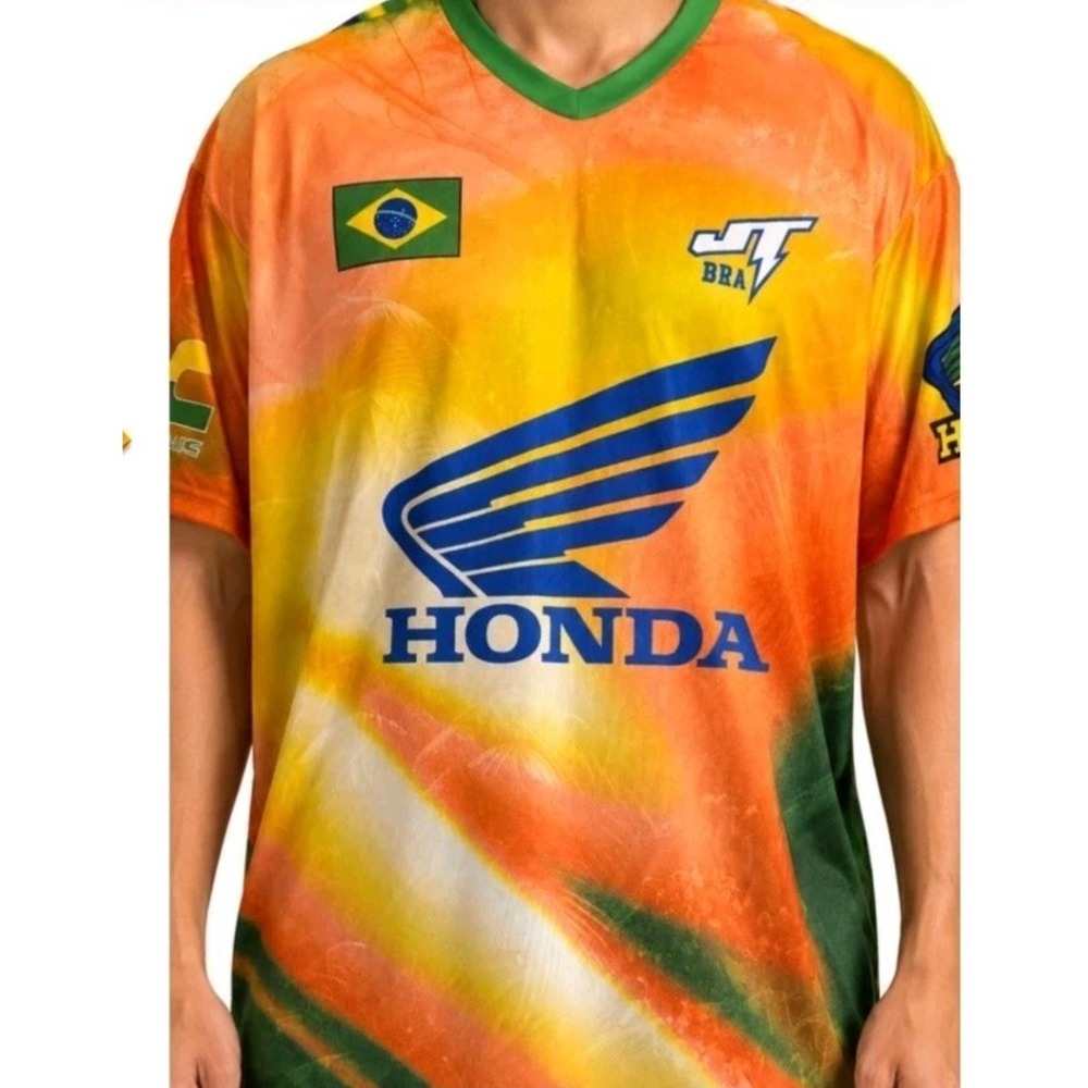 Honda JT Racing Shirt Mens Large Streetwear Brazil Wing Logo Victory Podium 26